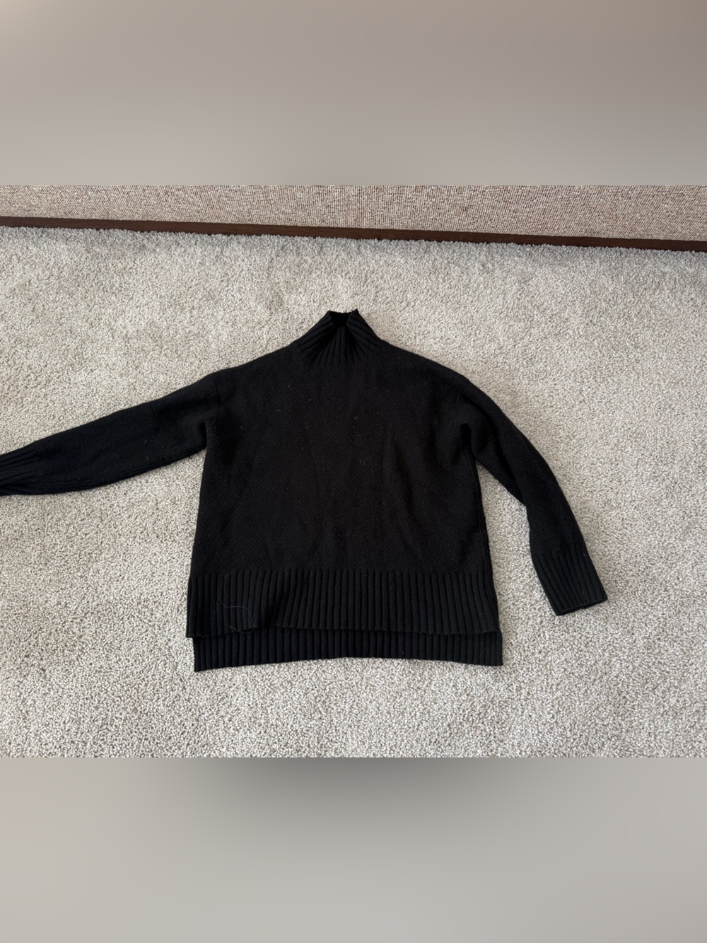 Everlane Black Ribbed Mock-Neck Sweater